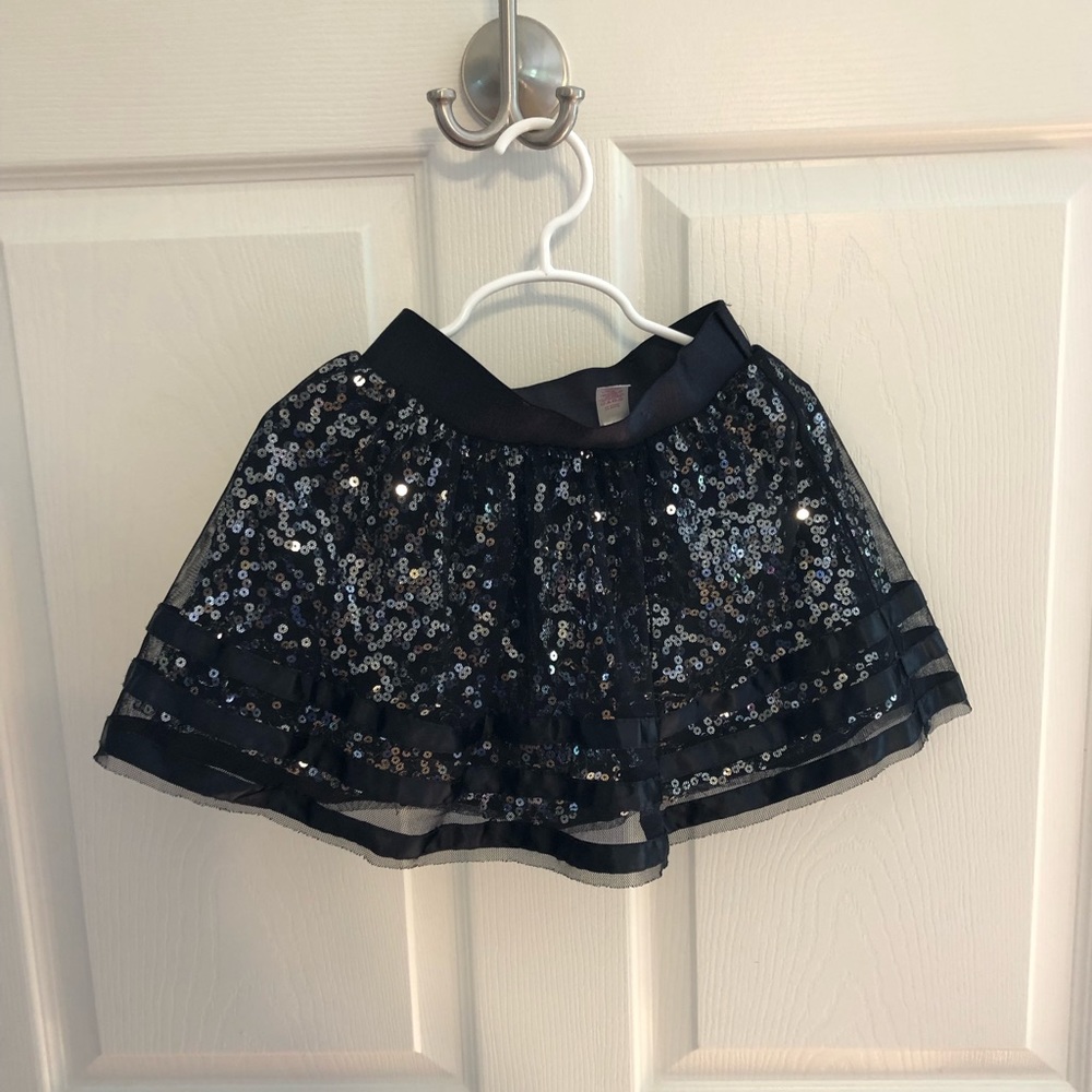 Justice Black Sequin Tulle Skirt